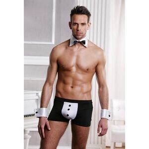 Edenight Men’s Tuxedo Boxer Brief Costume – Bow Tie & Cuffs – One Size – New